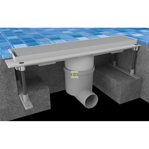 Трап c боковым стоком 600х80 высота 186-146 мм, Ø50 мм