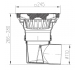 Трап - дождеприемник 245*245 мм, двухкорпусный, A15, горизонтальное подключение 110 мм, пластиковая решетка.