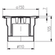 Однокорпусный трап 150*150 с вертикальным подключением DN110, h=105mm